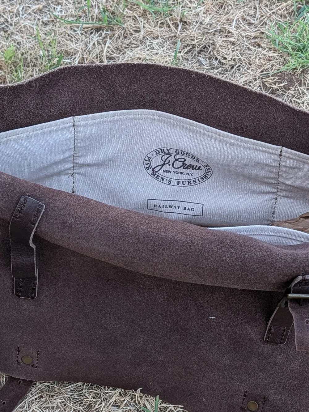 J.Crew Railway Bag Mens Leather Messenger Briefcase Crossbody Chestnut 38119 Dis